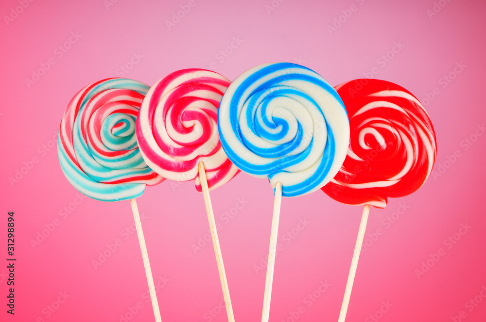 Colorful lollipop against the background