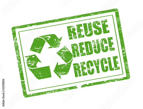 reuse, reduce and recycle stamp