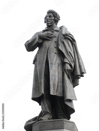 Polish poet Adam Mickiewicz monument in Warsaw, Poland