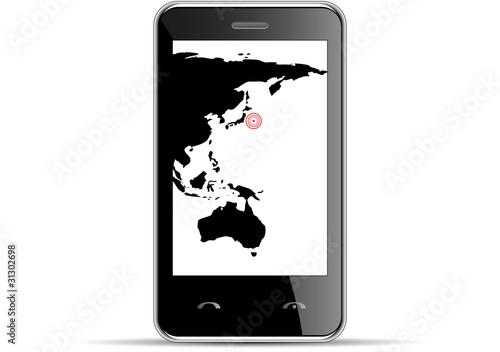 world map mobile phone
