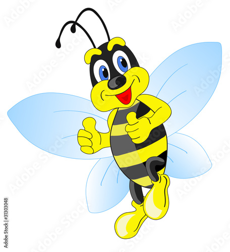 Vector funny cartoon bee
