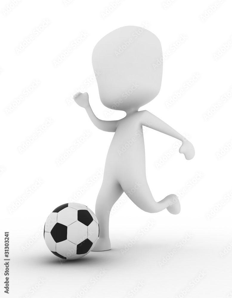 Man Kicking a Soccer Ball Man Kicking a Soccer Ball