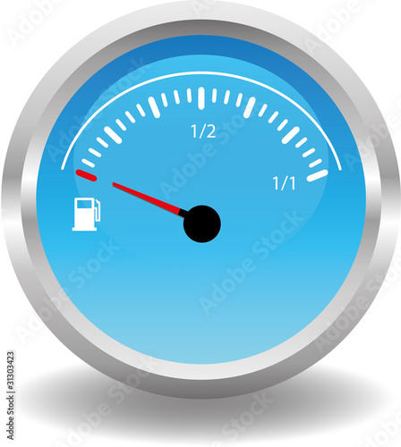 Button rund blau - Tankanzeige Tank tanken 1/2 1/1