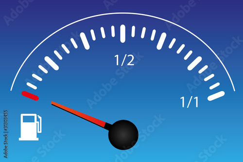 Tankanzeige Tank Tanken 1/2 1/1 - blau