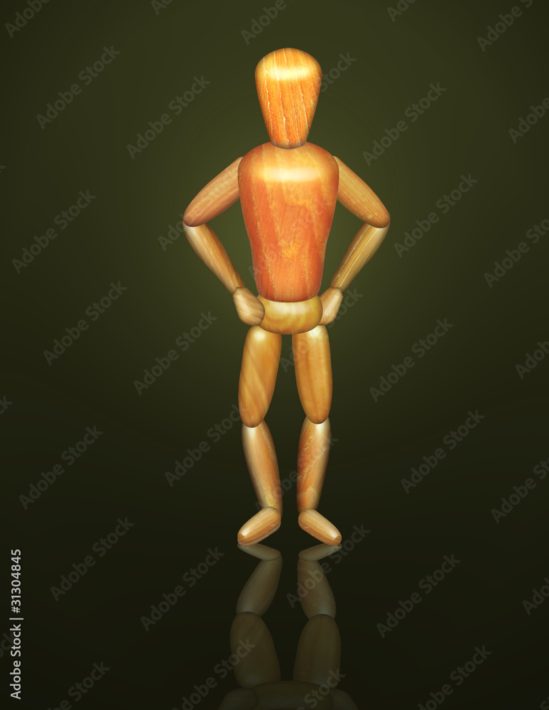 Wood Drawing Doll in Confident Pose Wood Drawing Doll in Confident Pose