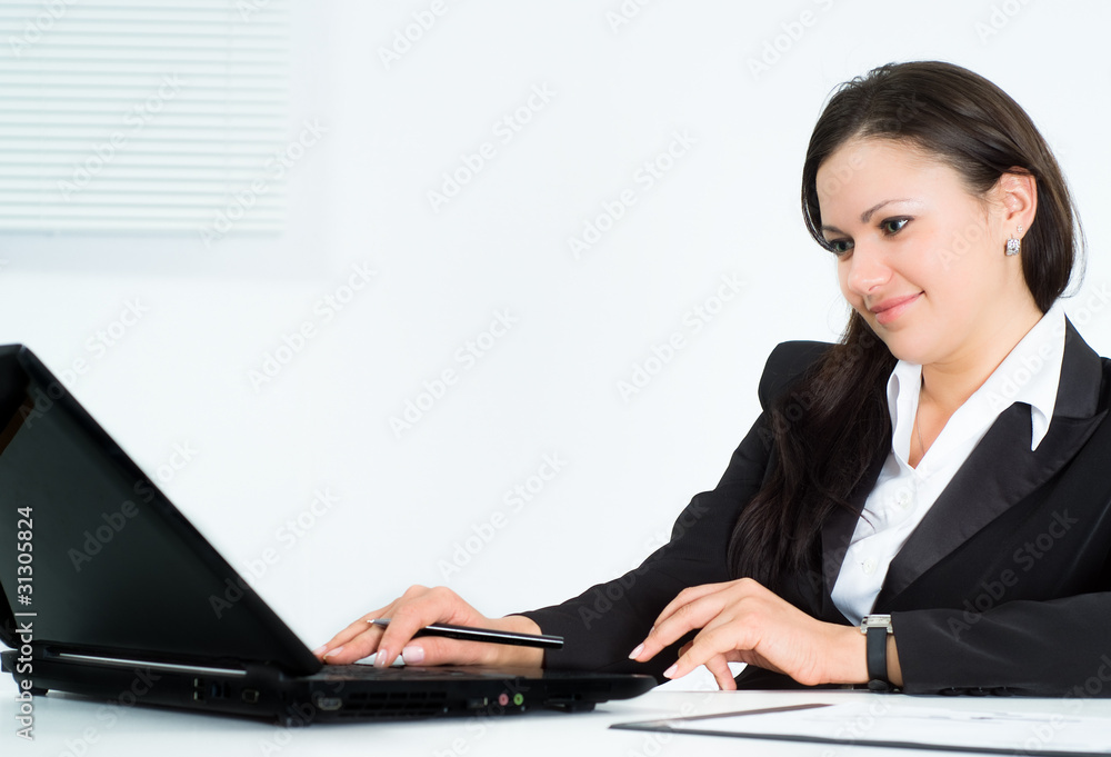 girl in a business suit working girl in a business suit working