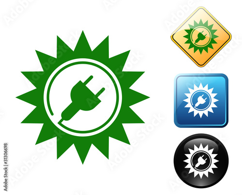 Solar energy pictogram and signs