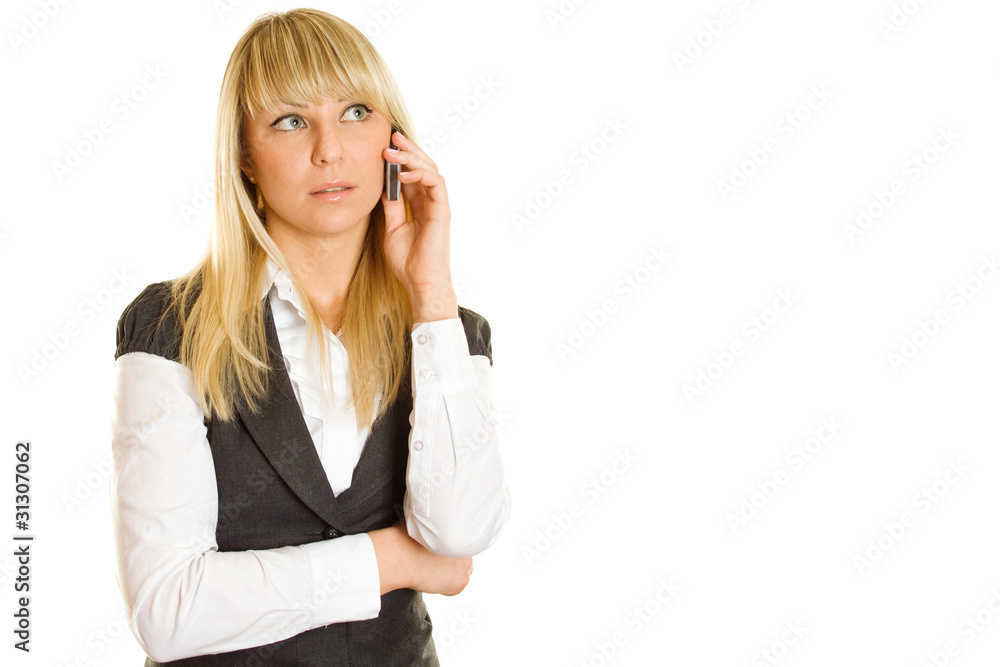Business woman talking on the phone Business woman talking on the phone