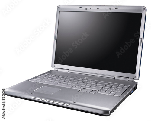 Laptop on white background