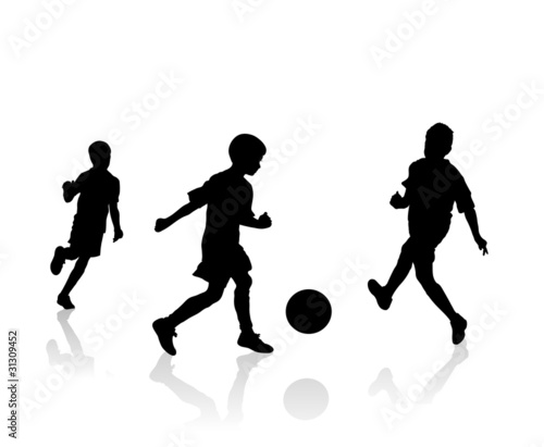 little soccer players silhouette