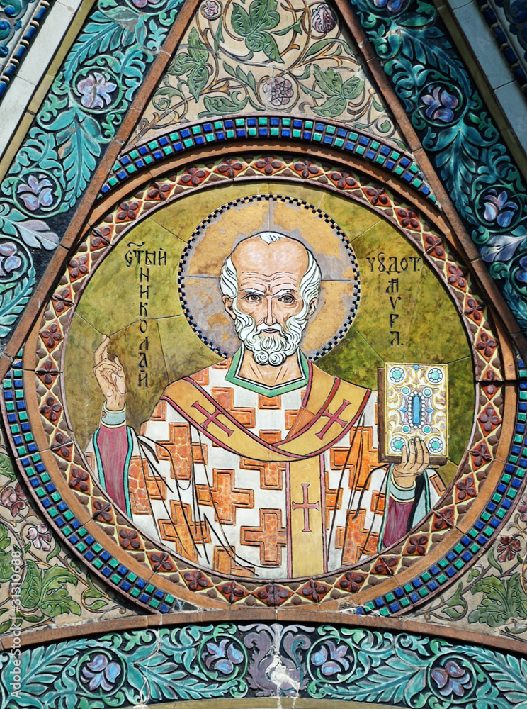Saint Nicholas icon in the church - patron of seafarers