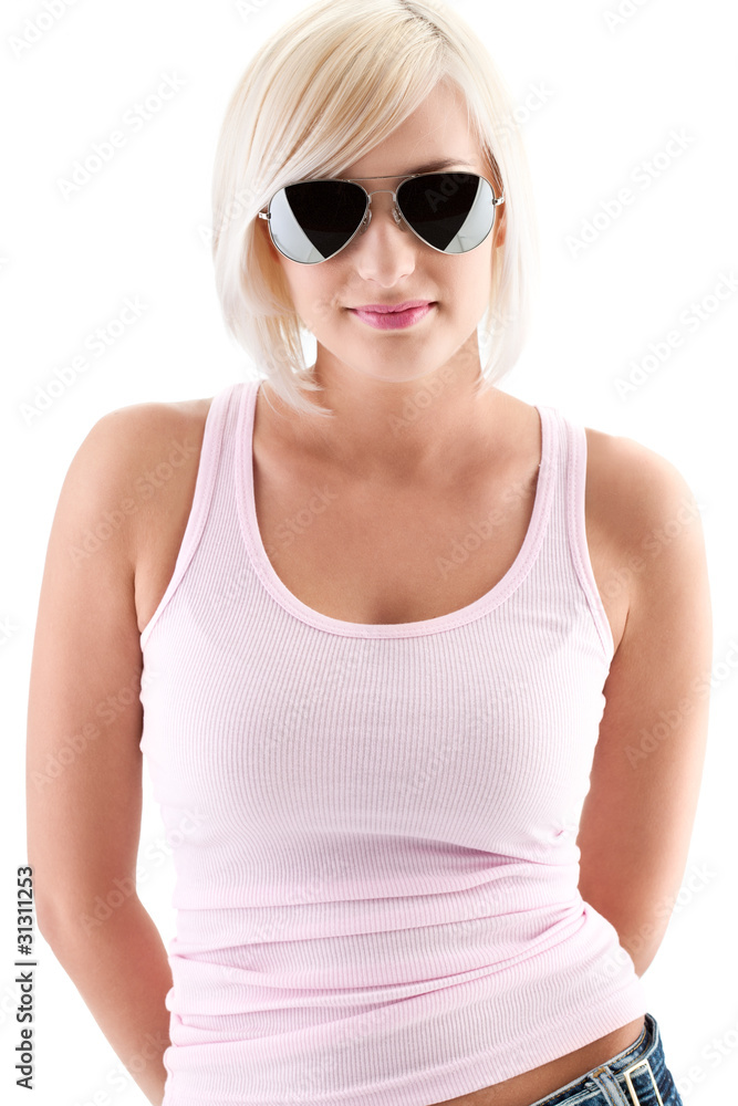 blonde woman wearing sunglasses blonde woman wearing sunglasses