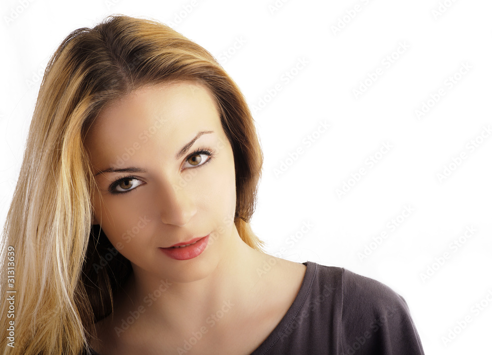 Pretty girl, lots of copy space Pretty girl, lots of copy space