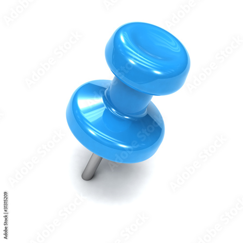 3d Blue thumb tack