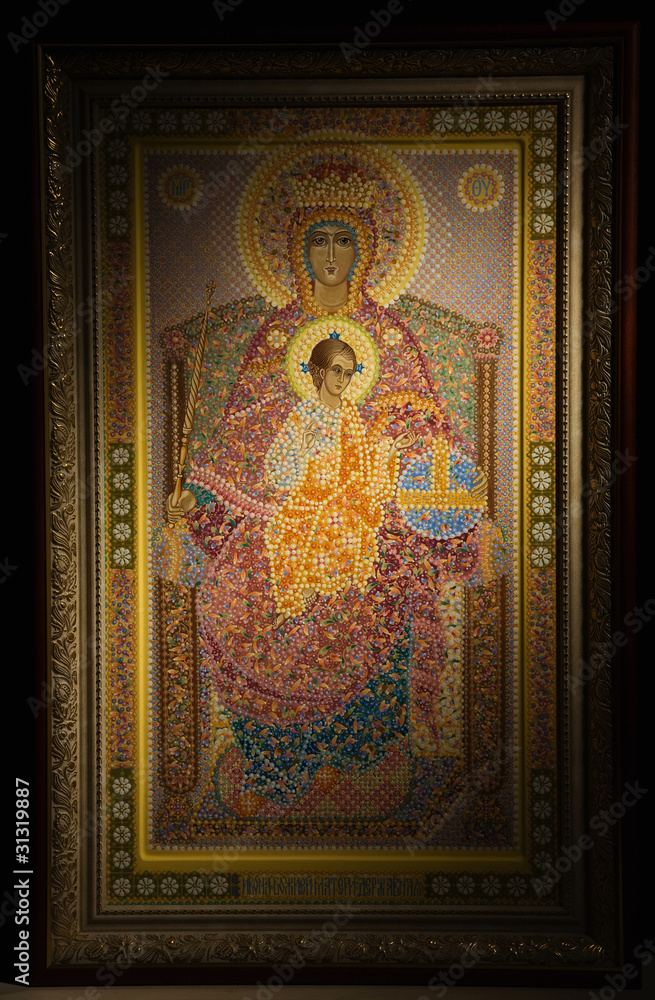 Russian orthodoxy icon over black