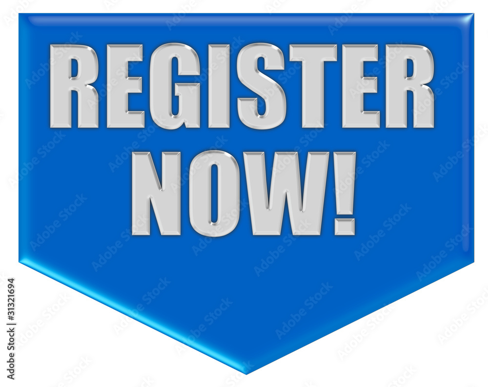 Marker blau Pfeil unten REGISTER NOW! Marker blau Pfeil unten REGISTER NOW!