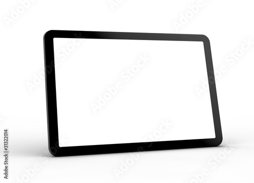 tablet pc -  Modern black tablet computer isolated on white background. Tablet pc and screen with clipping path  photo