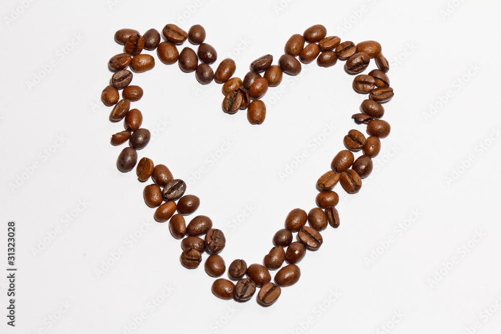Herz aus Kaffeebohnen Herz aus Kaffeebohnen