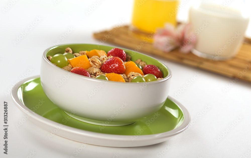 Fruit Salad with Puffed Wheat Cereal Fruit Salad with Puffed Wheat Cereal