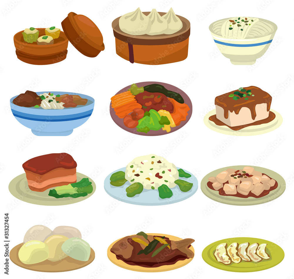 cartoon Chinese food icon cartoon Chinese food icon
