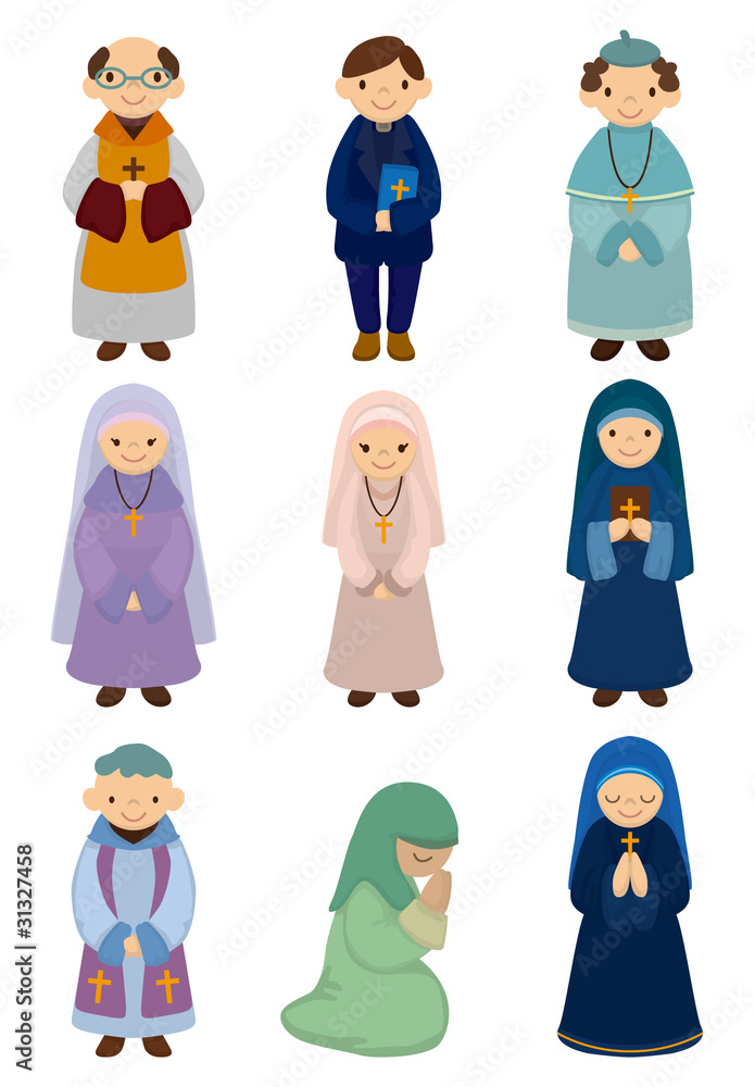 cartoon priest and nun icon cartoon priest and nun icon