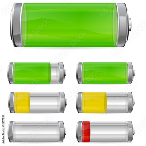 battery with different levels of charging