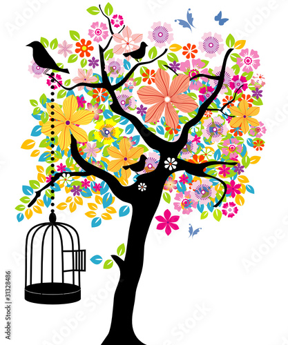 Blooming Tree with Cage