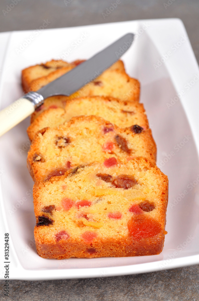 Les tranches de cake aux fruits Les tranches de cake aux fruits