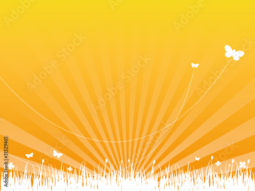 Hintergrund dynamische Wellen Sommer Schmetterlinge - rot orange