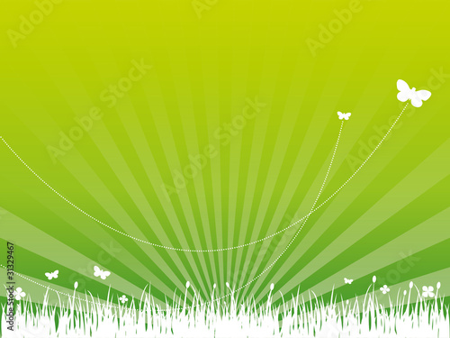 Hintergrund dynamische Wellen Sommer Schmetterlinge - grün