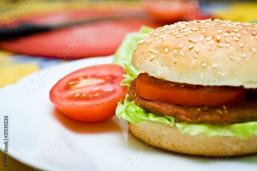 Healthy homemade hamurger