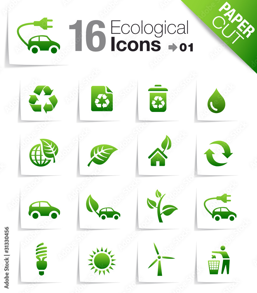 Paper Cut - Ecological Icons 01 Paper Cut - Ecological Icons 01