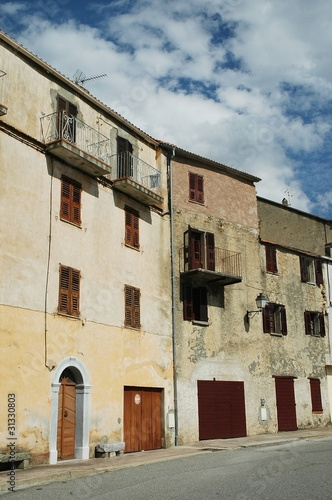 Street and old buildings. Venaco, Corsica © salajean