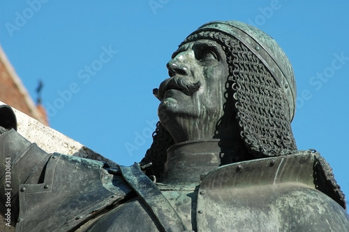 Sculpture detail of the King Mathias statue group in Cluj photo