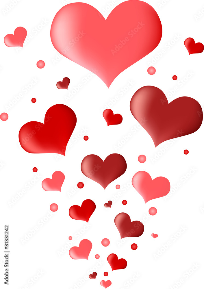 red hearts pattern on white background red hearts pattern on white background