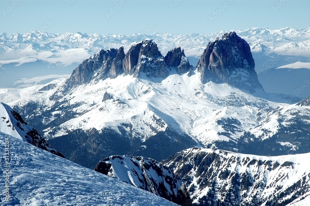 Dolomities, Dolomiti - Italy in wintertime - obrazy, fototapety, plakaty 