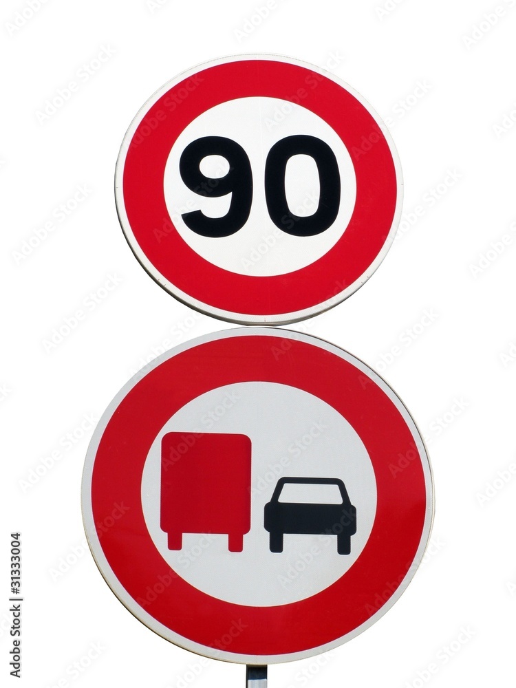 Double panneau de signalisation verticale