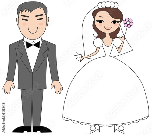 Korean bride and groom.
