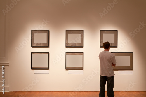 Photography blank frame in art gallery