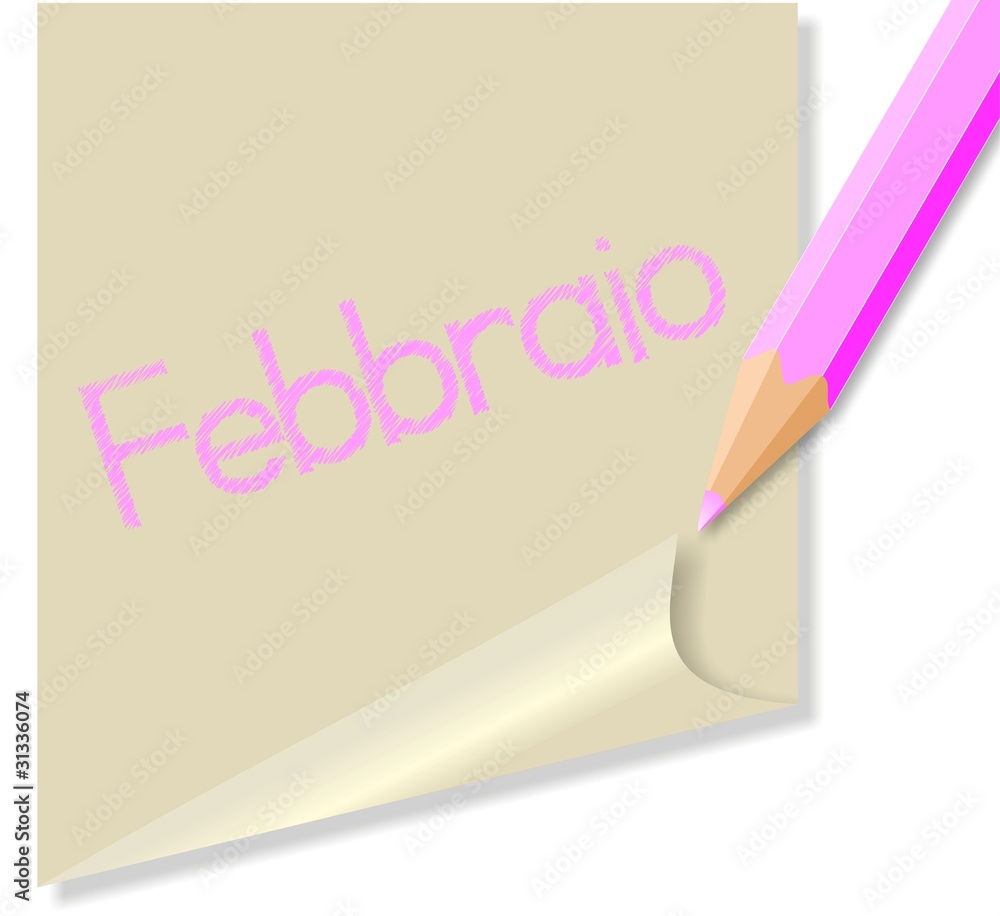Post it con mese Febbraio Post it con mese Febbraio