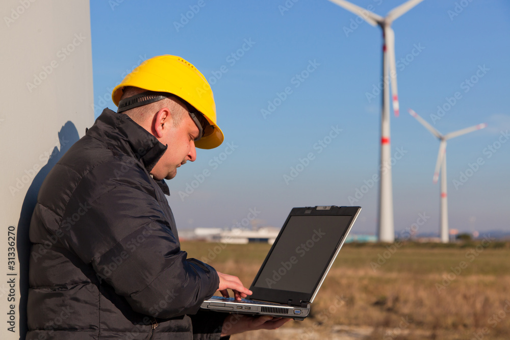Technician Engineer in Wind Turbine Power Generator Station. Technician Engineer in Wind Turbine Power Generator Station.