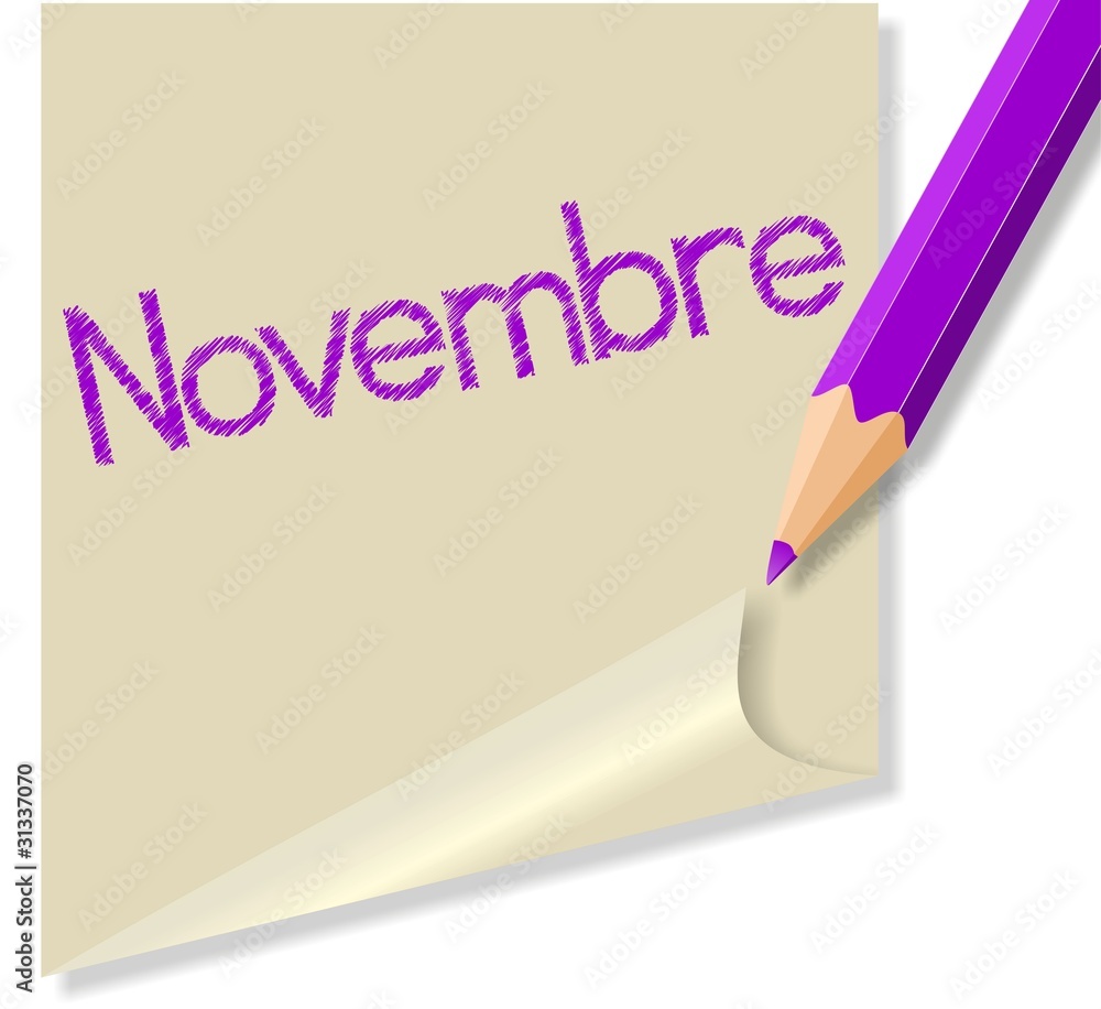 Post it con mese Novembre Post it con mese Novembre
