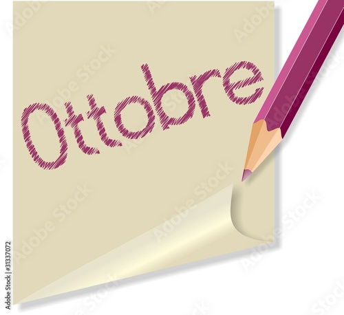 Post it con mese Ottobre