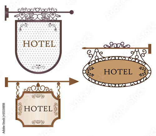 Set vintage style banners with place for text