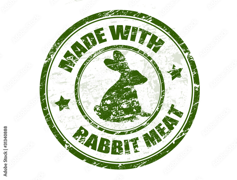 made with rabbit meat stamp