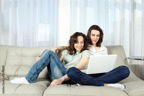 Couple With Laptop