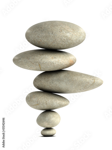 Canvas Print 3d Balancing zen stones