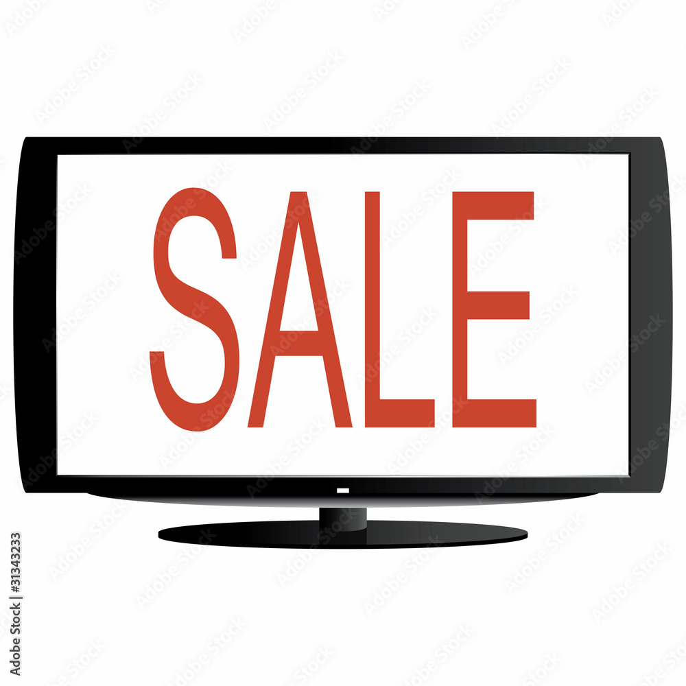 Modern LCD TV set on white background. Modern LCD TV set on white background.