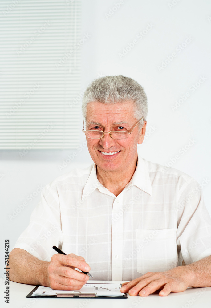 happy man on a white happy man on a white