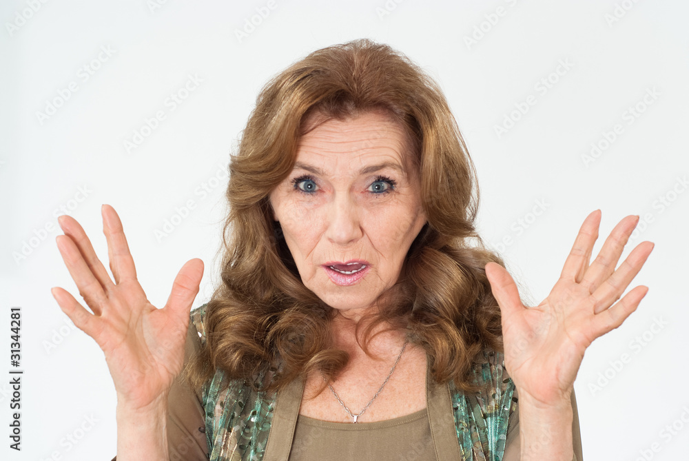 nice elderly woman on a blue nice elderly woman on a blue